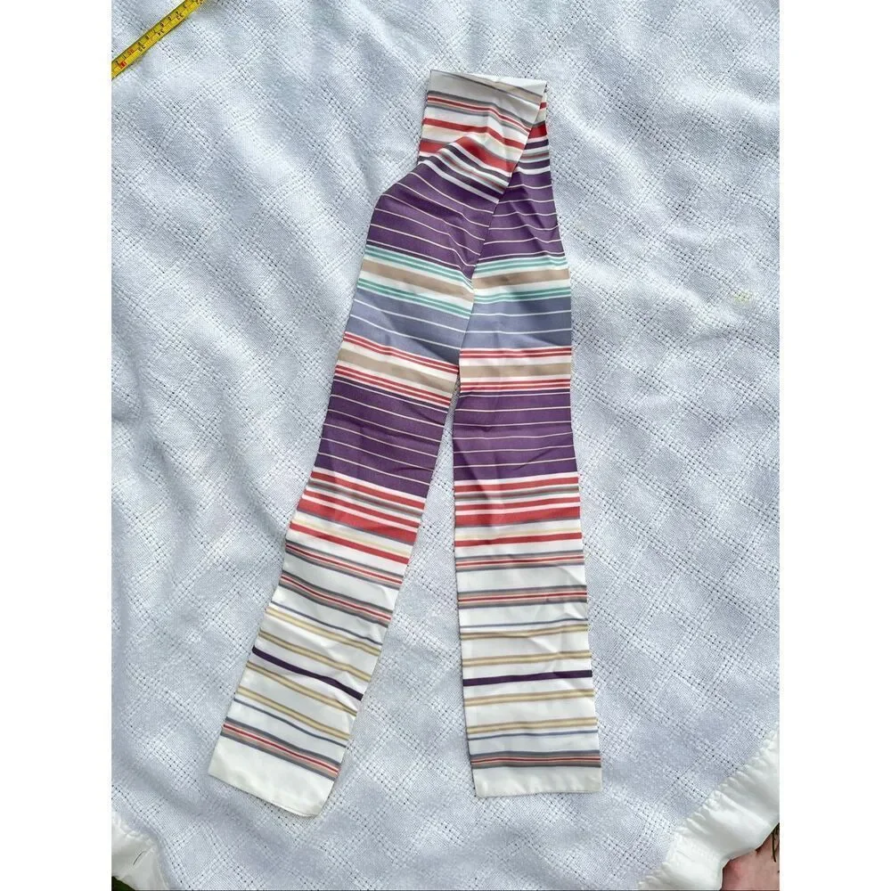 VTG 80s Coastal Resort Stripe Scarf Palm Beach Grandmillennial